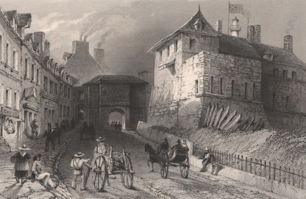 CANADA. Porte Prescott. Prescott Gate, Quebec City. BARTLETT 1842 old print