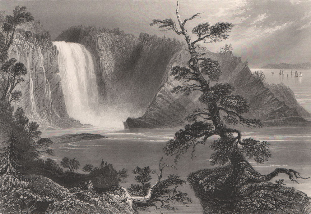 Associate Product QUEBEC. Chute Montmorency Falls & cove. Canada. BARTLETT 1842 old print