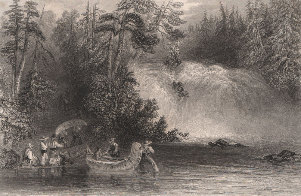 Associate Product CANADA. Portage des Chats. Ottawa River near Fitzroy Harbour. BARTLETT 1842