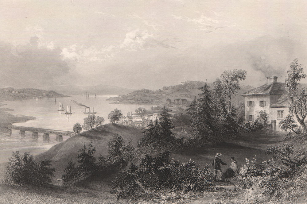 Associate Product NOVA SCOTIA. Windsor, Nova Scotia. Avon estuary. Canada. BARTLETT 1842 print