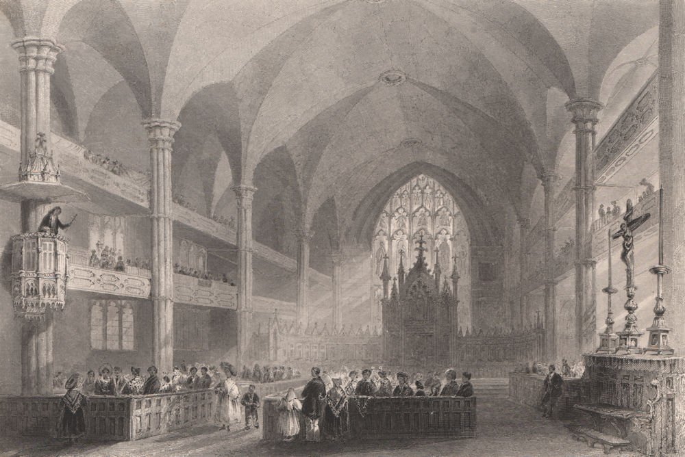 Associate Product QUEBEC. Interior of Basilique Notre-Dame de Montréal. Cathedral. BARTLETT 1842