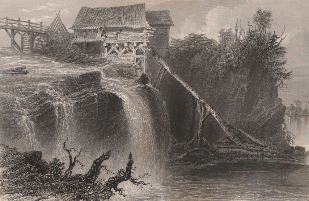 Associate Product CANADA. Mill on the Rideau River, near Bytown (City of Ottawa). BARTLETT 1842