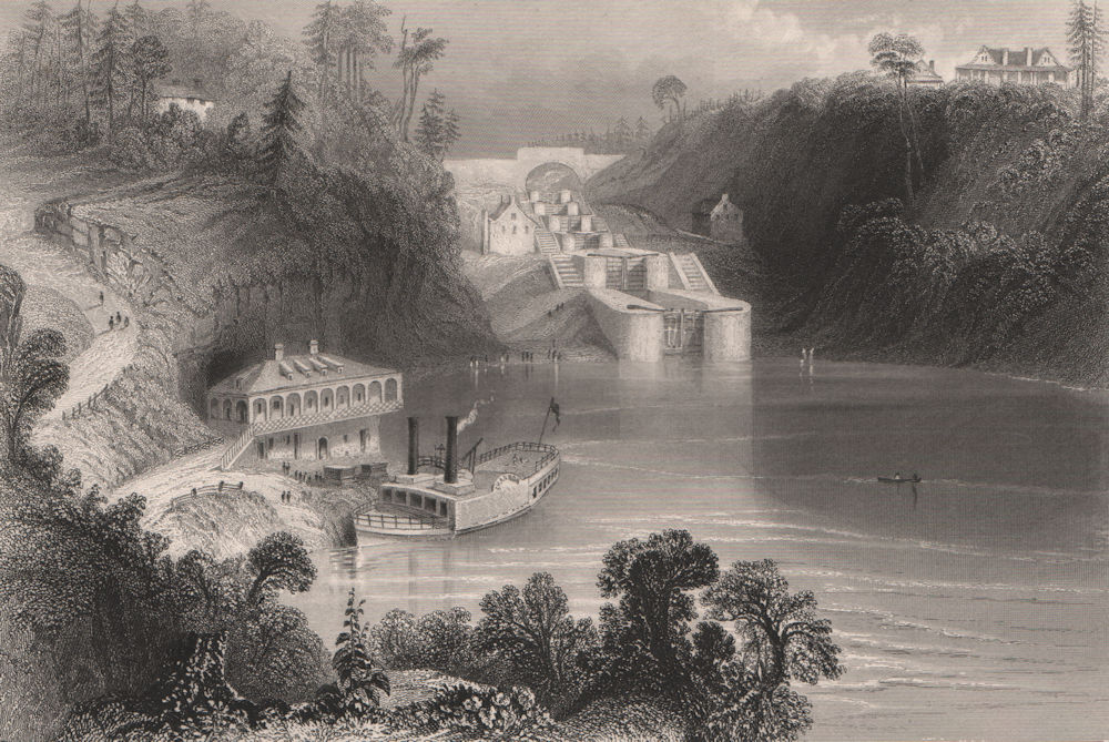 Associate Product CANADA. Ottawa locks on the Rideau Canal. Ontario. BARTLETT 1842 old print