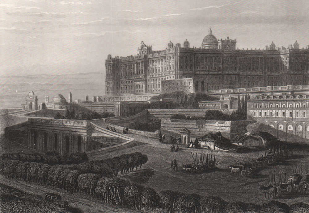 San Lorenzo de EL ESCORIAL. 'Madrid'. Spain 1855 old antique print picture