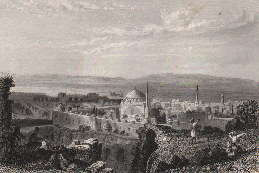 ACRE. 'St. Jean d'Acre'. Jezzar Pasha Mosque/White Mosque. Israel 1855 print
