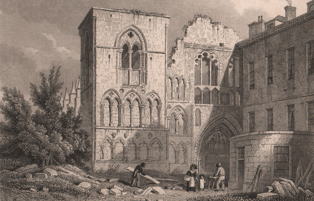 Associate Product EDINBURGH. The ruins of Holyrood Abbey. SHEPHERD 1833 old antique print