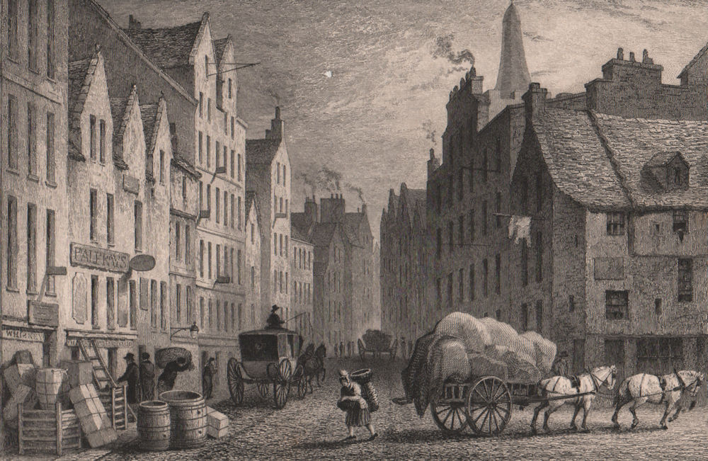 EDINBURGH. Cowgate, looking east. SHEPHERD 1833 old antique print picture