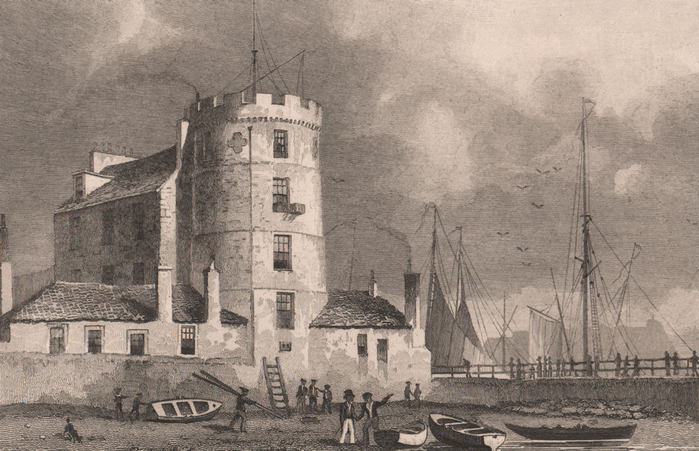 LEITH HARBOUR. The signal tower, Shore & Tower streets. Edinburgh. SHEPHERD 1833