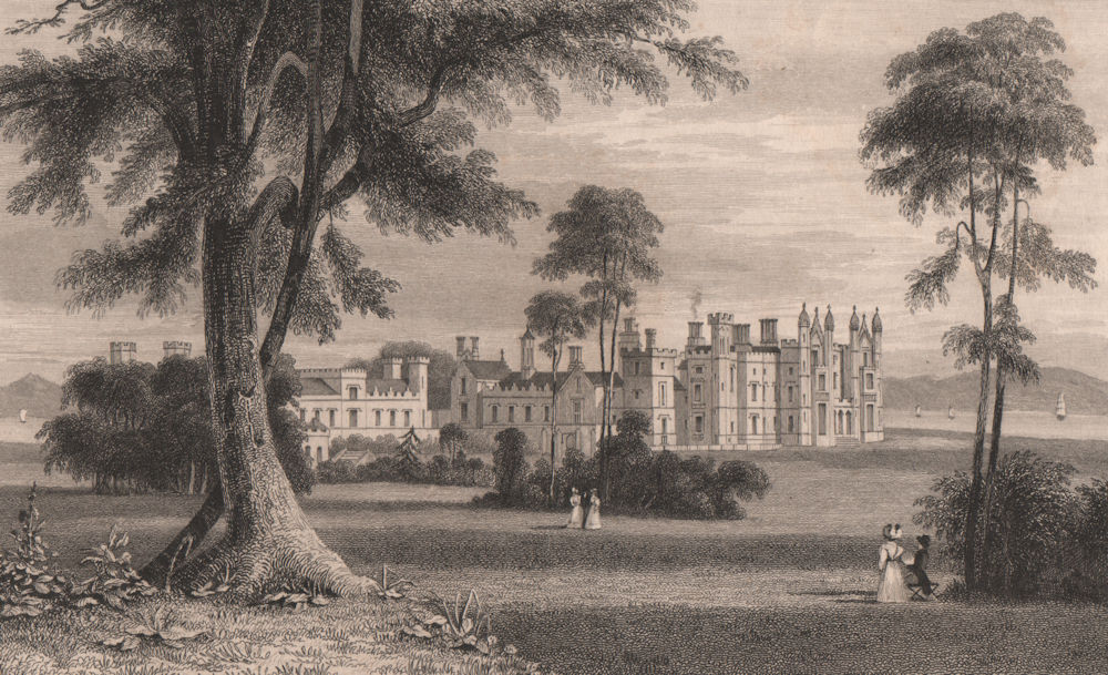 Conishead Priory, near Ulverston. Cumbria. HARWOOD 1829 old antique print
