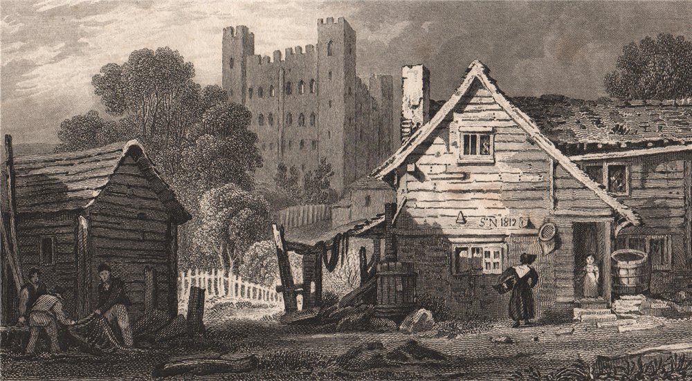 Rochester Castle. Kent. GASTINEAU 1829 old antique vintage print picture