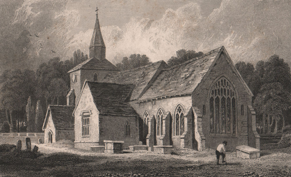 SE view of St. Stephens Church, Hackington, Canterbury. Kent. GASTINEAU 1829