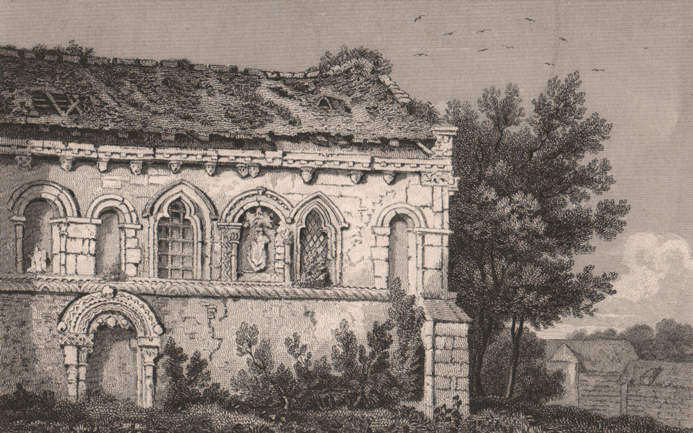 Associate Product St Nicholas' Church, Barfrestone, Kent. SHEPHERD 1829 old antique print