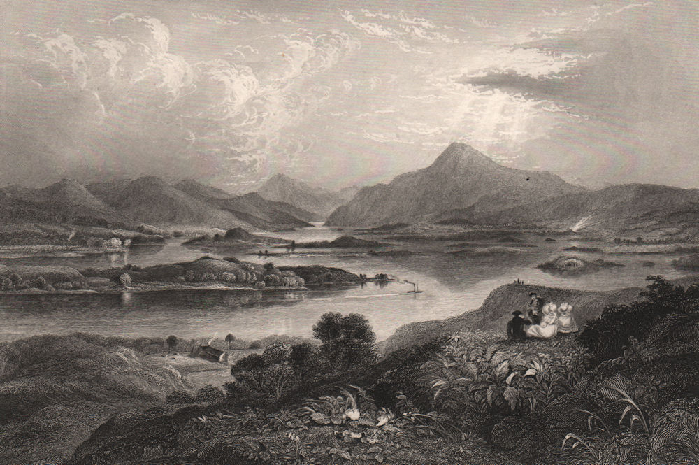 Associate Product Loch Lomond, Ben Lomond & The Trossachs, looking North. Scotland 1845 print