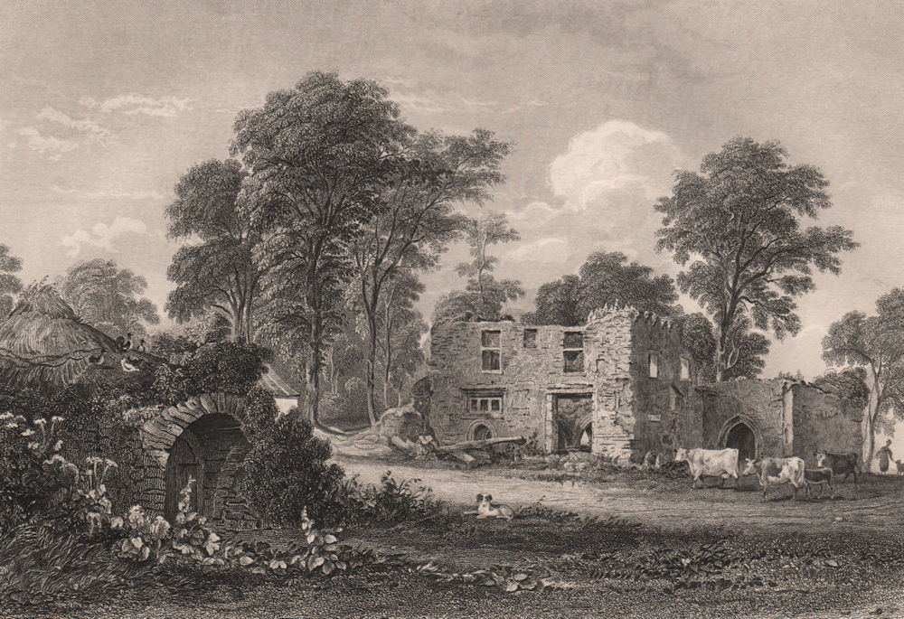 Balmerino Abbey, or St Edward's Abbey, in Balmerino, Fife. Scotland 1845 print