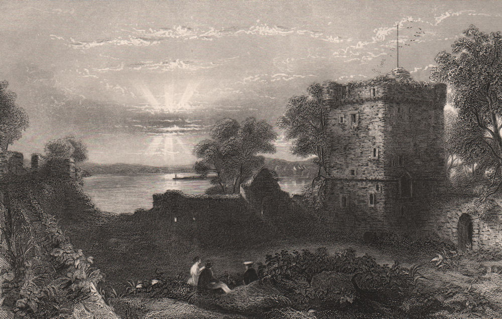 Castle of Loch Leven. Scotland 1845 old antique vintage print picture