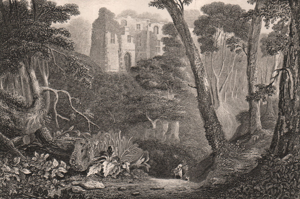 Dunfermline Palace, Fife. Scotland 1845 old antique vintage print picture