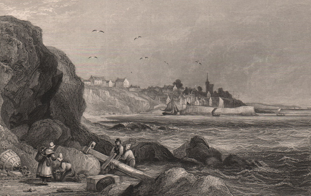 Crail, East Neuk of Fife. Scotland 1845 old antique vintage print picture