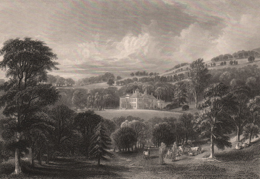 Ballendean House. Scotland 1845 old antique vintage print picture