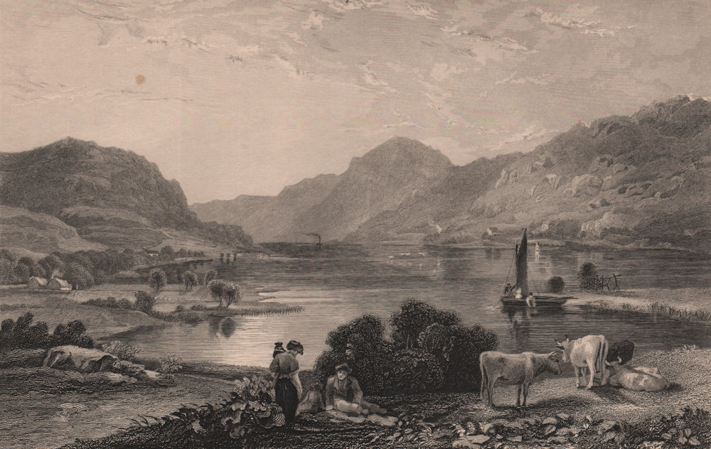 Associate Product Loch Eck, Cowal peninsula, Argyll and Bute. Scotland 1845 old antique print