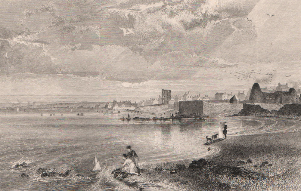 Portobello, Edinburgh. Scotland 1845 old antique vintage print picture