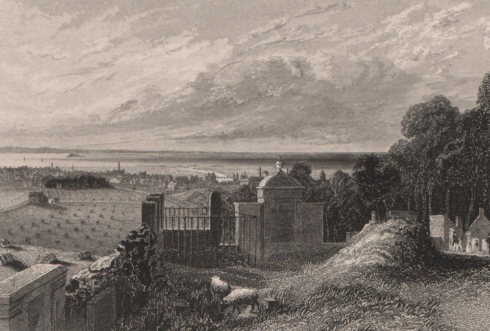 Musselburgh, East Lothian. Scotland 1845 old antique vintage print picture