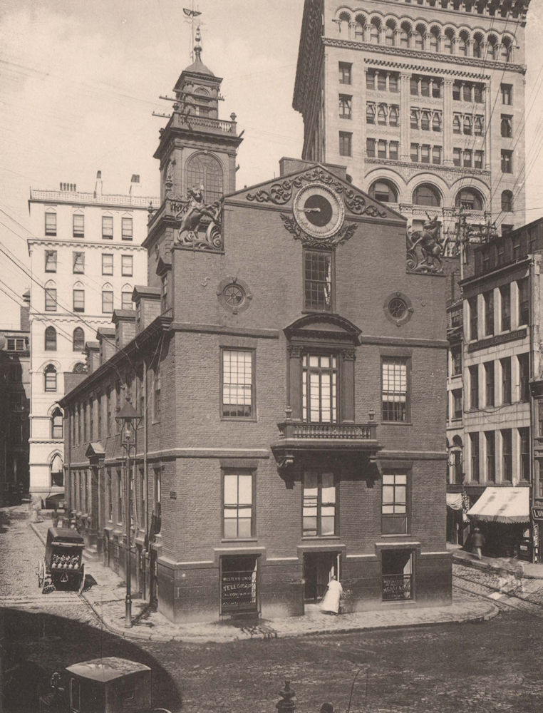 Associate Product The Old State House at Boston, Massachusetts. Albertype print 1893