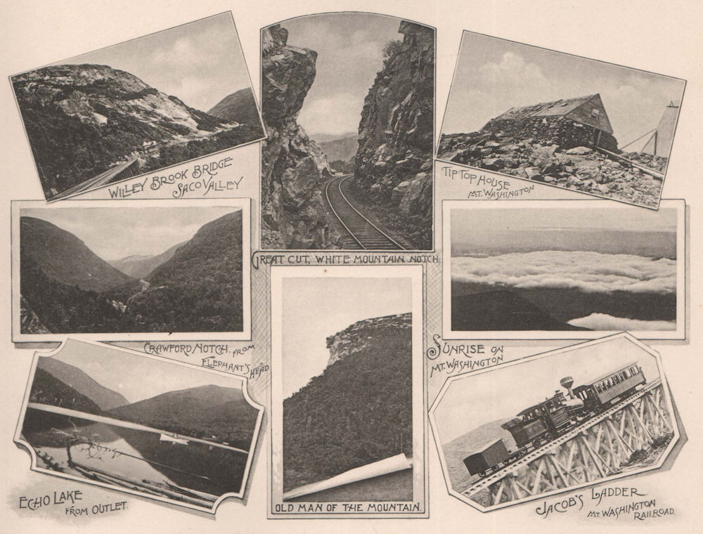 Associate Product White Mountains, New Hampshire. Albertype print 1893 old antique picture