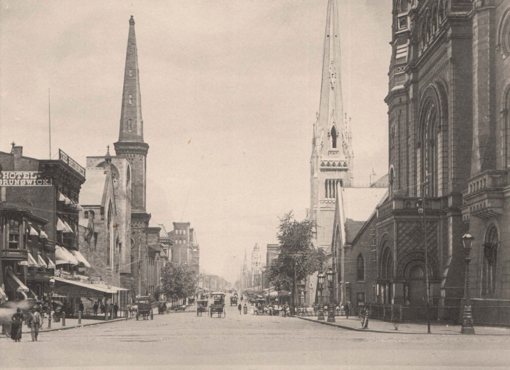 North Broad Street, Philadelphia, Pennsylvania. Albertype print 1893 old