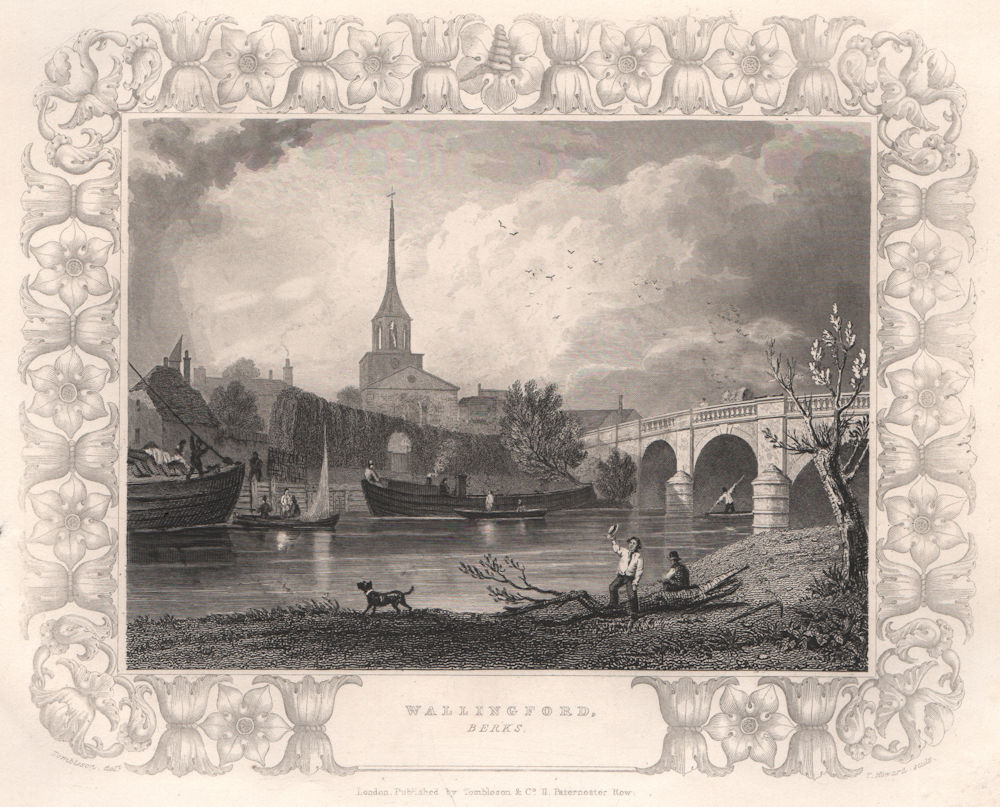 'Wallingford, Berks' now Oxfordshire. Decorative view by William TOMBLESON 1835