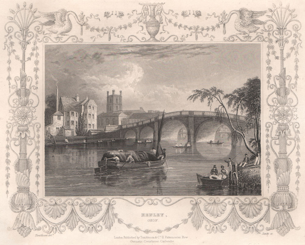 'Henley'. Oxfordshire. Decorative view by William TOMBLESON 1835 old print