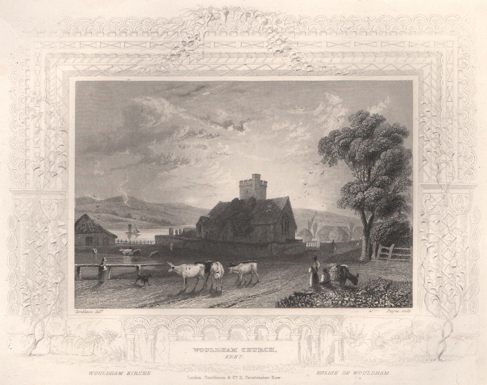 Associate Product 'Wouldham Church, Kent'. Decorative view by William TOMBLESON 1835 old print