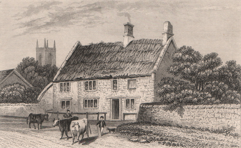 Associate Product Rev James Hervey's birthplace, Hardingstone, Northamptonshire. DUGDALE 1845