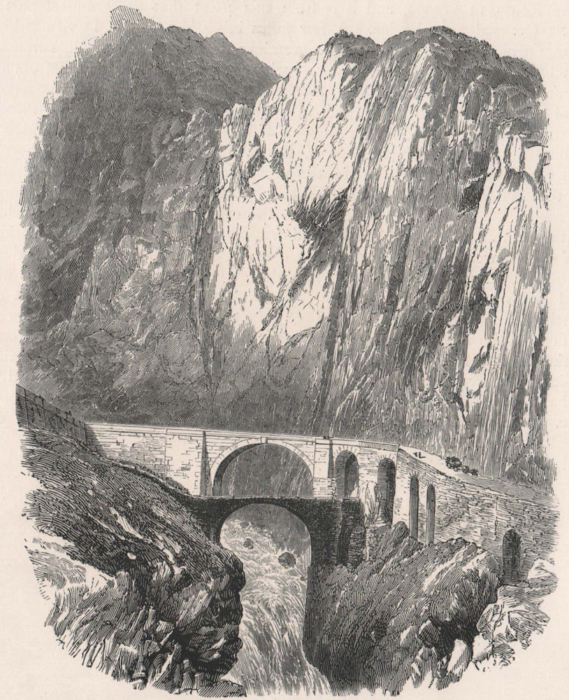 Associate Product The Devil's bridge, on the St. Gotthard Road, Switzerland 1891 old print