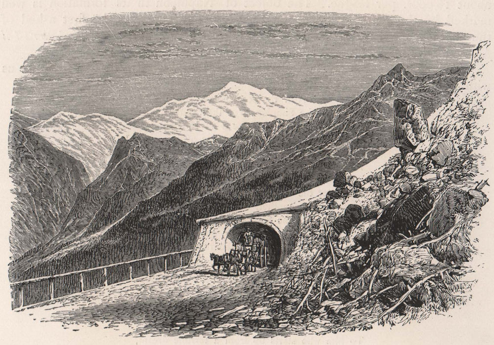 Associate Product Avalanche gallery on the Simplon, Switzerland 1891 old antique print picture
