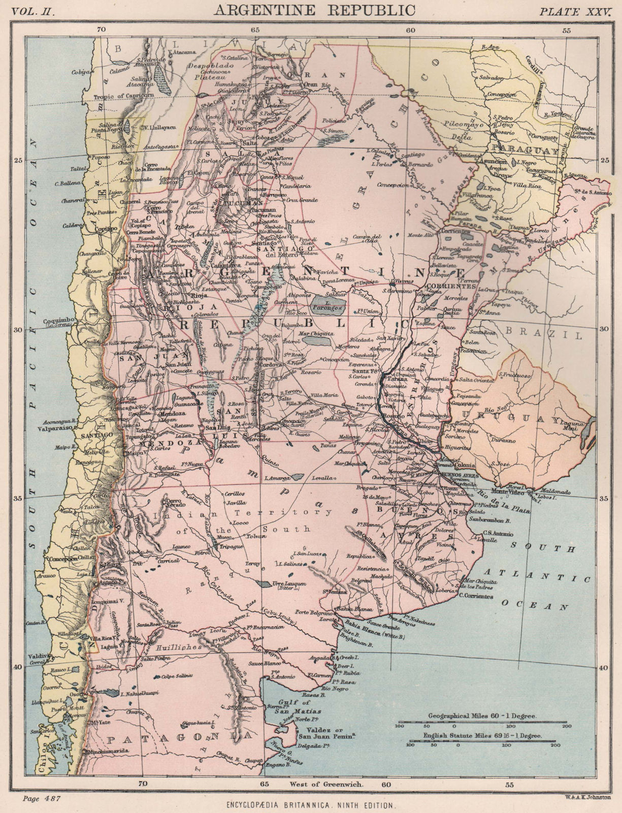 Associate Product Argentine Republic. Argentina. BRITANNICA 1898 old antique map plan chart