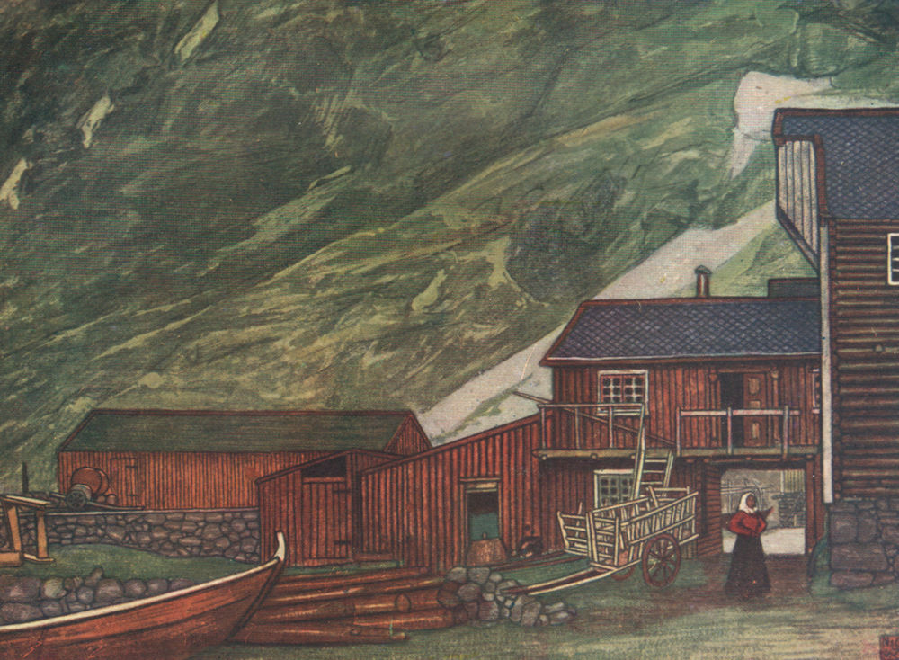 Associate Product SUNNDALSØRA. Sunndalsora 'On the fjord' by Nico Jungman. Norway 1905 old print