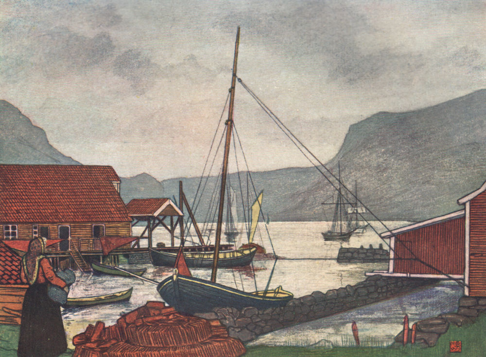 Associate Product View of 'Moldoen' by Nico Jungman. Molden, Norway 1905 antique print