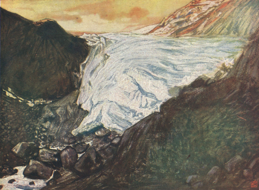 Associate Product BUARBREEN. 'Buerbre, Odde Hardanger' by Nico Jungman. Norway 1905 old print