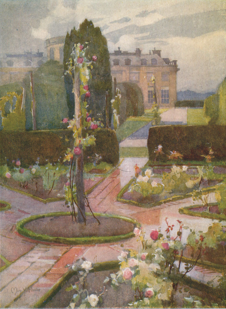 Associate Product ARGYLL & BUTE. 'The Rose Garden, Rosneath House' by Mary Young-Hunter 1907