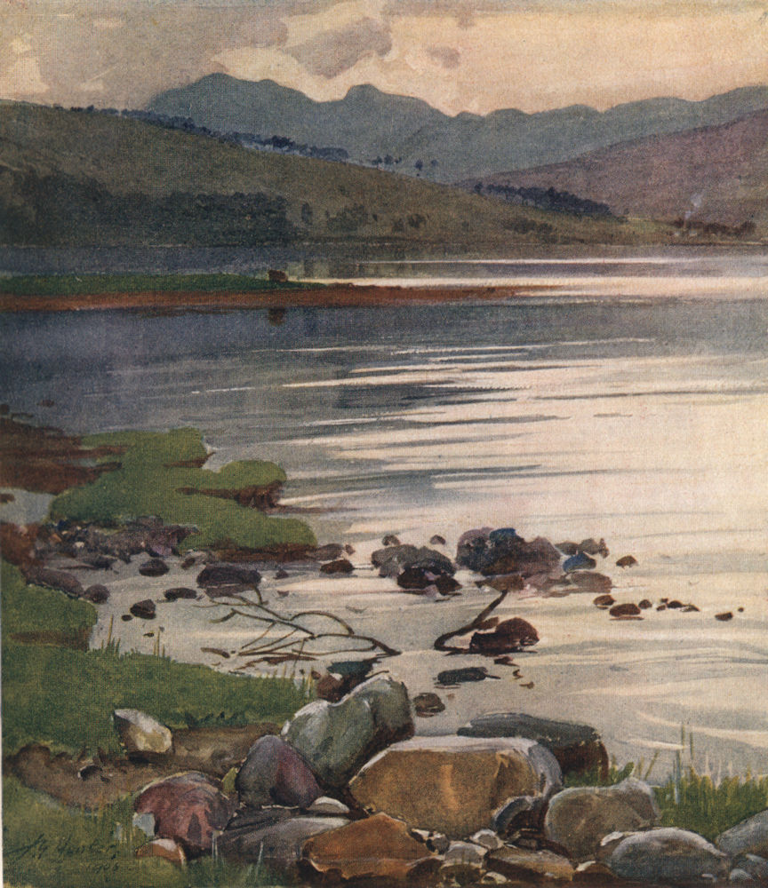 Associate Product 'Strachur from Dalchenna, Loch Fyne' by John Young-Hunter. Scotland 1907 print