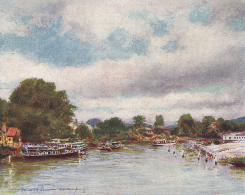 Associate Product 'General view of Marlow' by Mortimer Menpes. Buckinghamshire 1906 old print
