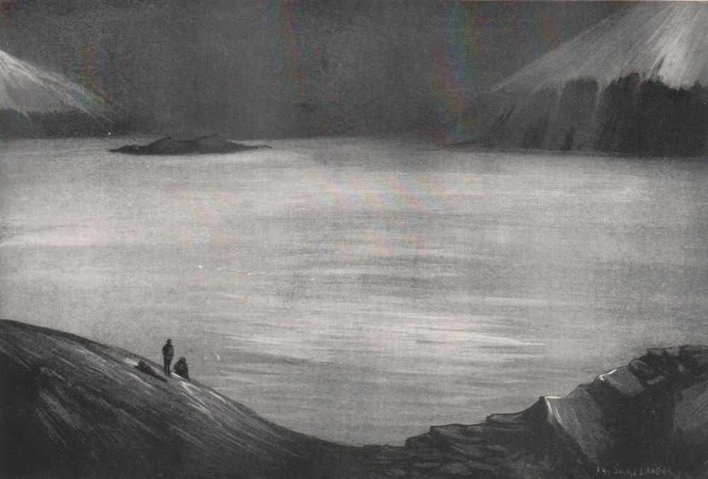 'A sea of mist' by Arnold Henry Savage Landor. Nepal 1905 antique print