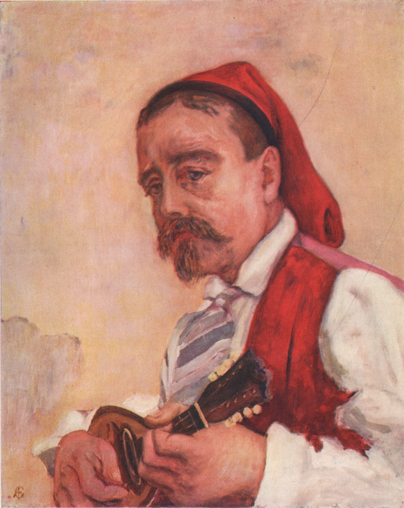 Associate Product NAPOLI. 'A singer in the Tarantella' by Augustine Fitzgerald. Naples 1904