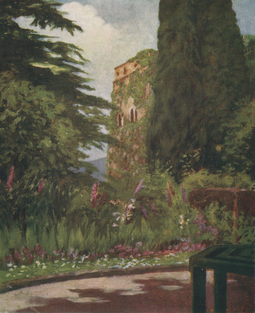 'Garden of the Palazzo Ruffolo, Ravello' by Augustine Fitzgerald. Italy 1904
