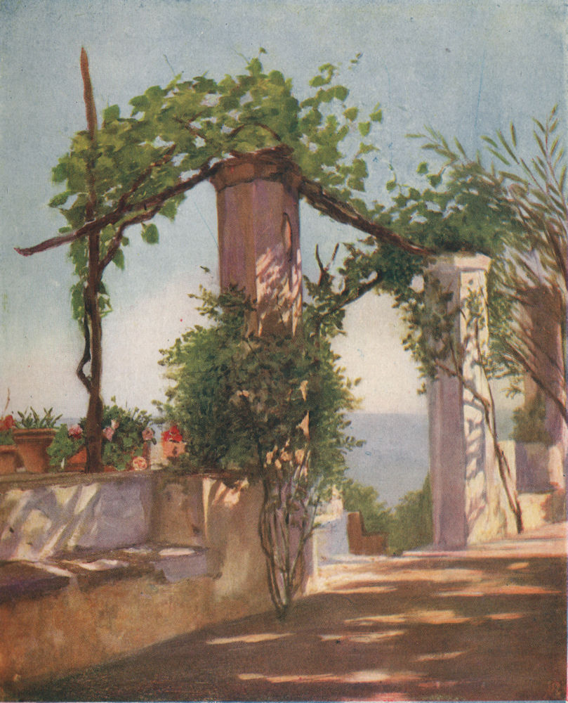 'Terrace of the Palazzo Ruffolo, Ravello' by Augustine Fitzgerald. Italy 1904