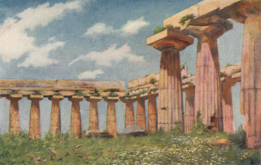 Associate Product 'Basilica of Paestum' by Augustine Fitzgerald. Italy 1904 old antique print