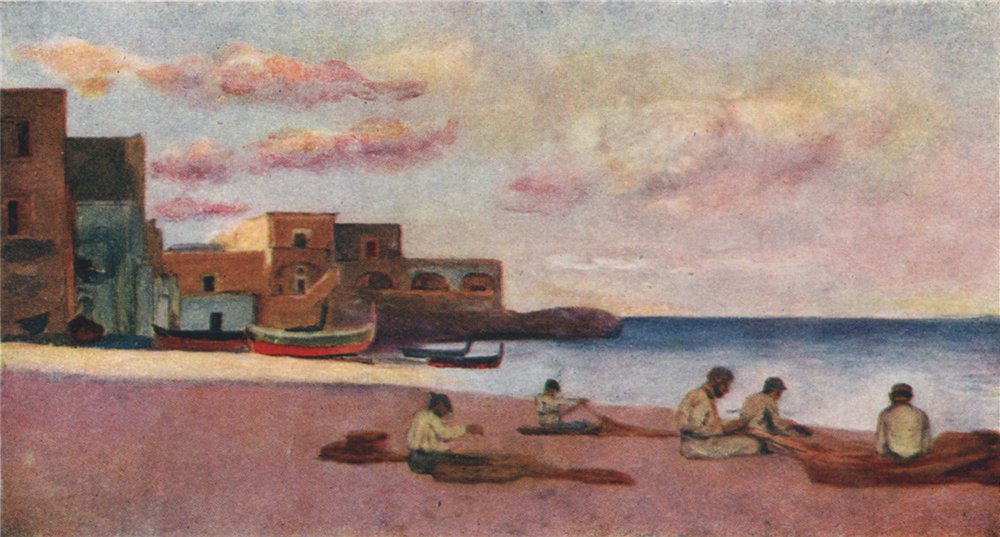 Associate Product 'Evening upon the beach of the Marina of Ischia' by Augustine Fitzgerald 1904