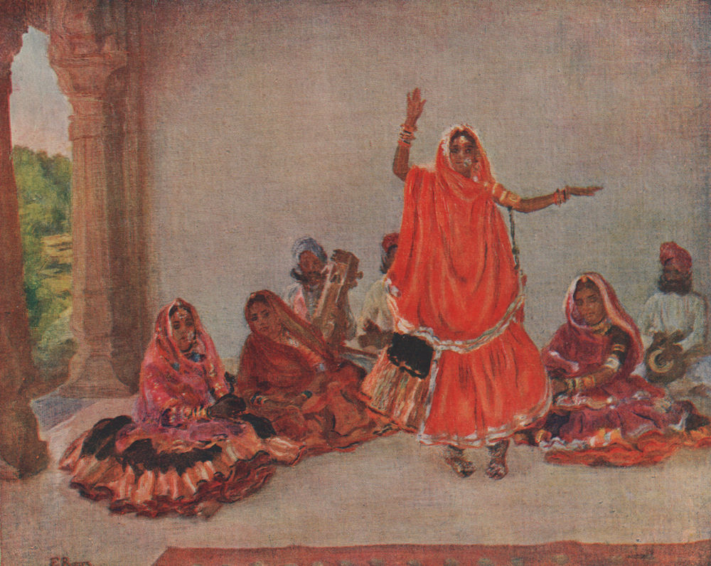 Associate Product 'Nautch girls' by Eva Roos. India 1913 old antique vintage print picture