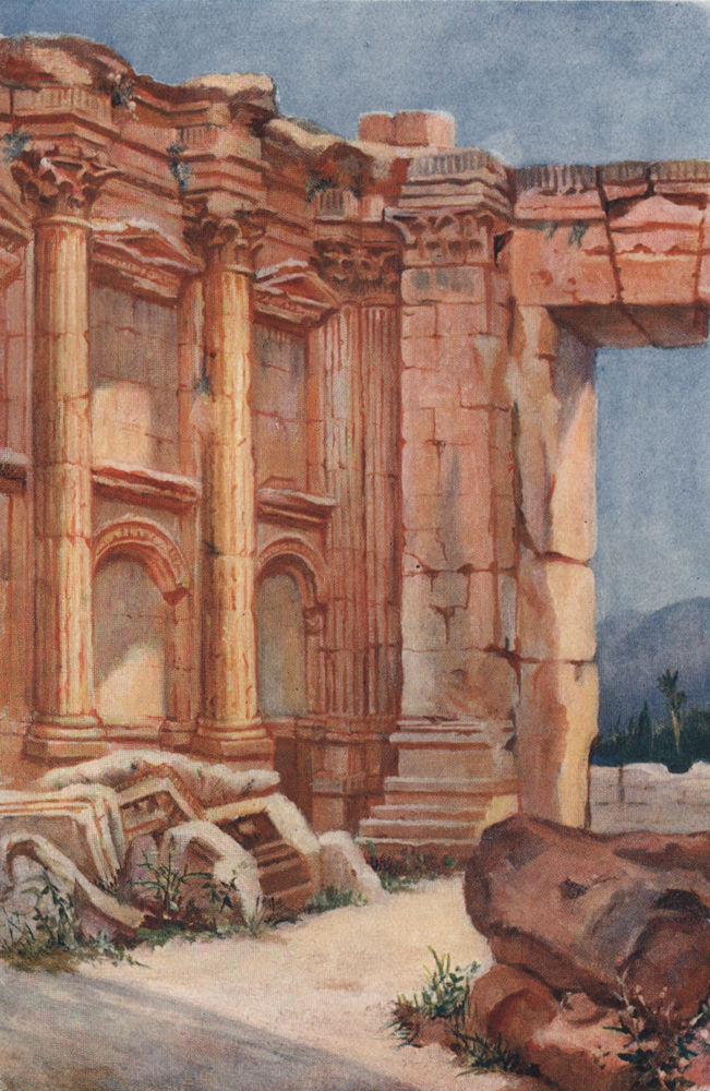 Associate Product 'The temple of Bacchus, BAALBEK - interior' by Margaret Thomas. Lebanon 1908