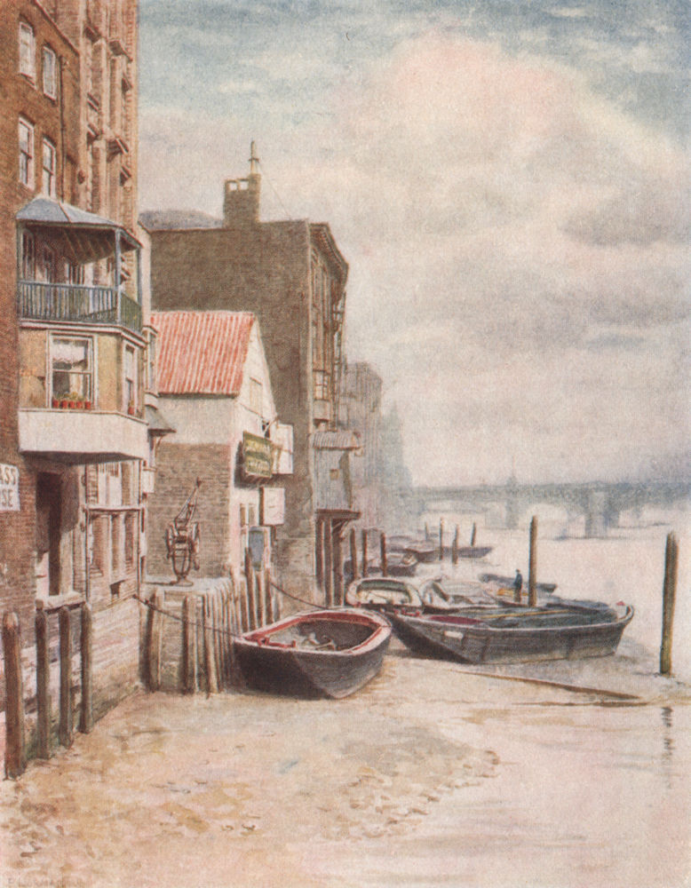 Associate Product Old Buildings from St. Paul's Pier, 1894 by Philip Norman. Vanished London 1905